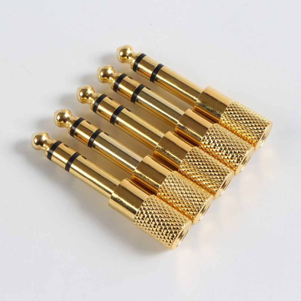 2PCS direct gold-plated microphone headset 3.5mm female hole to turn 6.35 6.5mm male plug small minijack plug Wire Connector