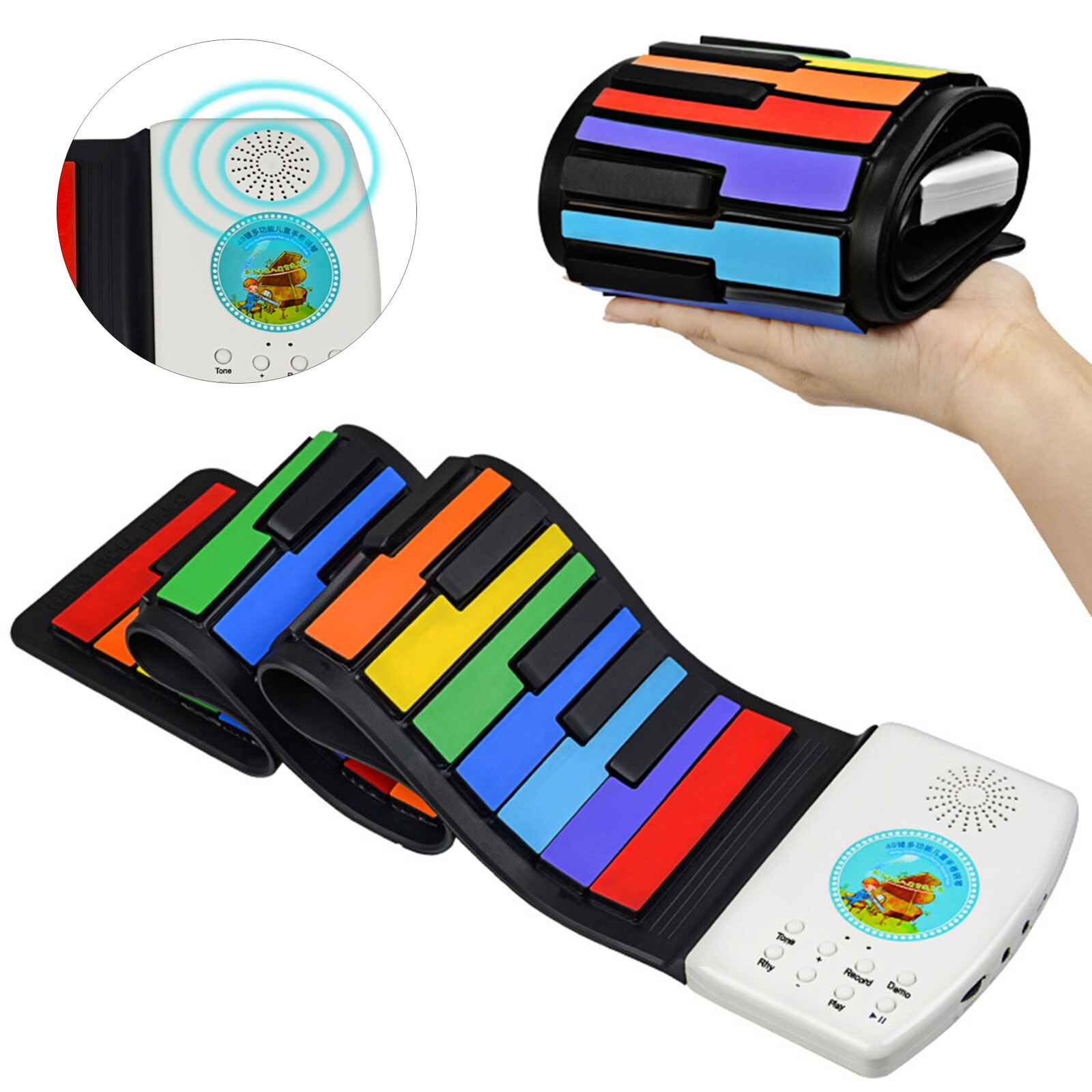 Piano Roulable Silicone Rechargeable - Clavier Pliable 88 Touches, Portable, Pour Maison, Parc, Débutants