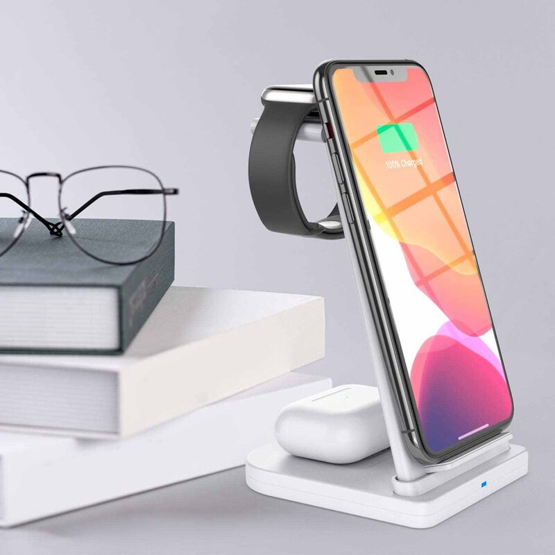 3 In 1 Draadloze Oplader, snelle Draadloze Opladen Dock Stand Voor Iphone 12/12Mini/11/11 Pro Max/Xr/Xs