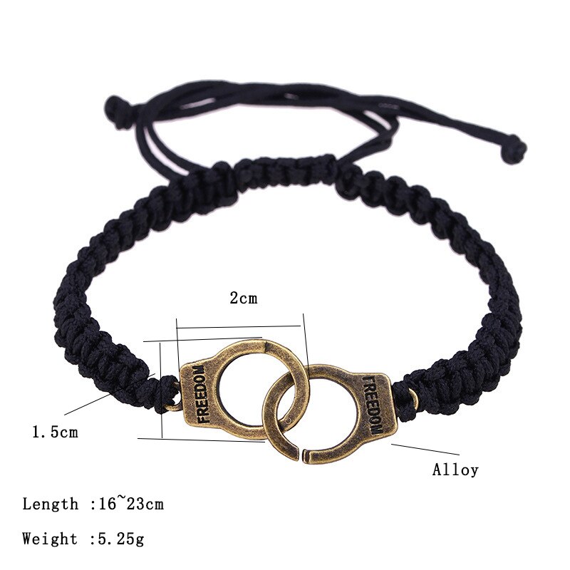 Diffone Handschellen Paar Armbänder Für Liebhaber Handgemachte Geflochtene Schwarz Seil Braslet Abstand Gepaart Braclet Partner Brazalete