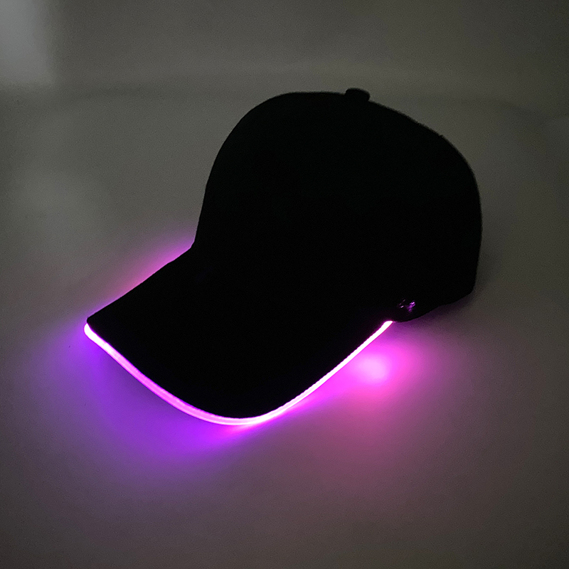 Sombrero de béisbol brillante con luz LED, gorra luminosa de Hip Hop para Rap, DJ, baile, club nocturno, Bar, accesorios de , suministros de sombrero de hip hop de neón