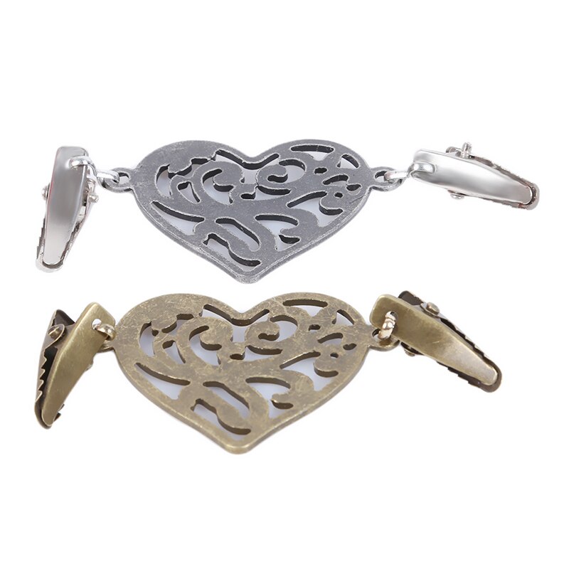Hjerte retro genser cardigan clips sjal and clip spenner til klær dekor perle perle nål brosje bryllup diy dekorasjon