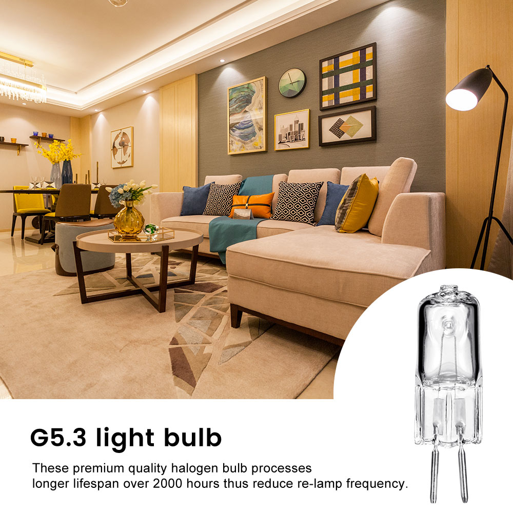 10pcs 120/220V Machine Work Lights Beads G5.3 Halogen Bulb Dedicated Lathe Tool Machine Work Lamp Warm White Clear Bulb
