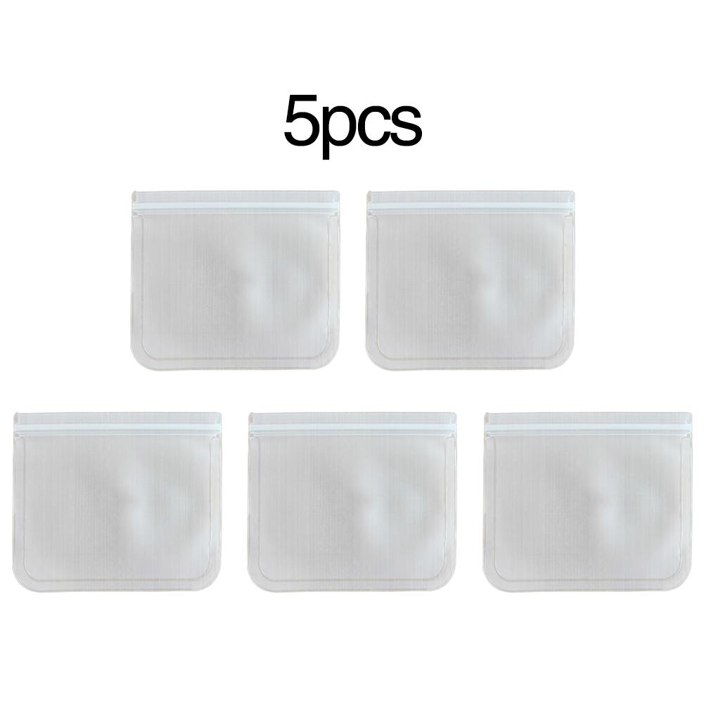 5 sztuk wielokrotnego użytku torby robić przechowywania zamrażania zamek błyskawiczny-Zamek szczelna torba na obiad na przechowywanie żywności organizacja domu: Różowy