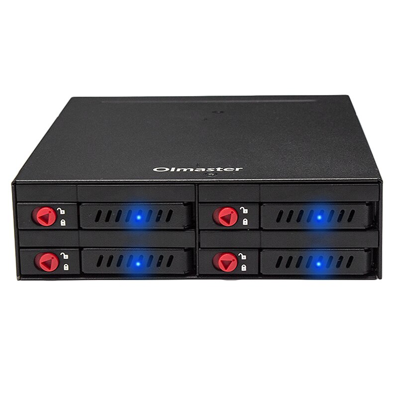 Oimaster 4 Bay SATA SSD Hard Drive Enclosure Rack Data Storage for 2.5Inch SATA SSD HDD Home Backup Mail Storage Computer Case