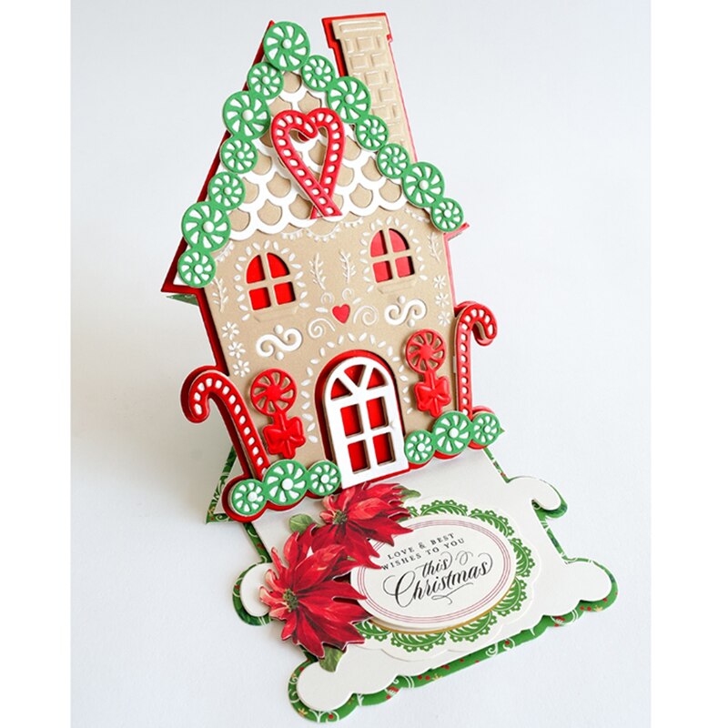 Panalisacraft christmas noel navidad 3D house card cutting dies natal kerst scrapbooking Album Paper Card Craft Embossing