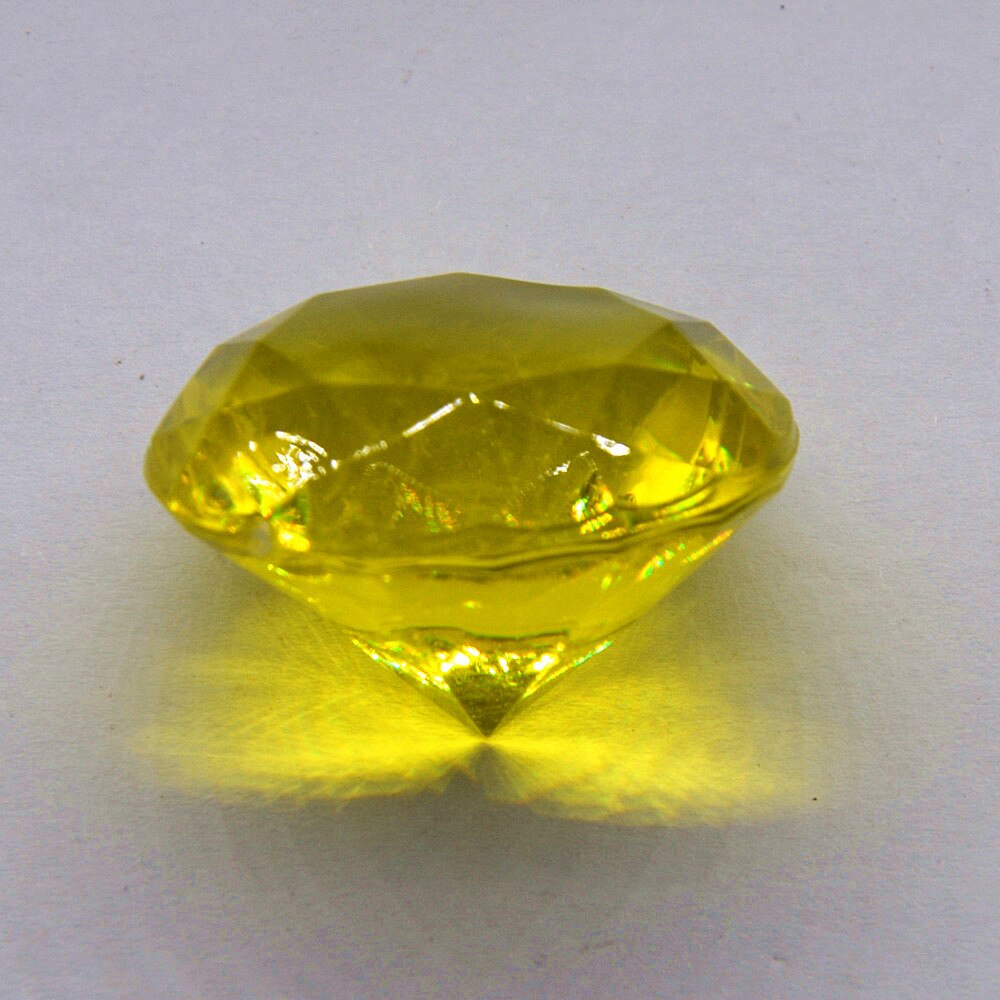 40mm Large Plastic Crystal Clear Diamond Proposal Wedding Party Ornament DIY Centerpiece Decoration Birthday: yellow / 40mm