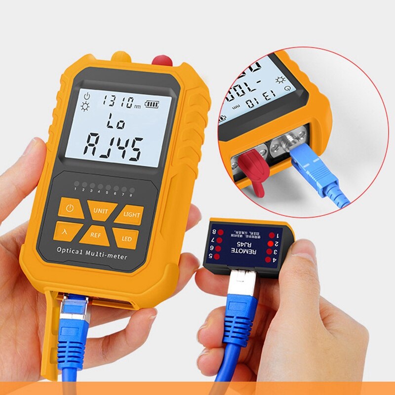 4 in 1 Optical Power Meter Visual Fault Locator 5Km Light Pen LED Lighting OPM Network Fiber Optic Cable Tester Tools