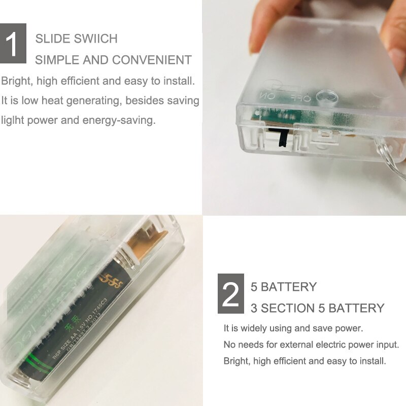 Fairy 2M 5M 10M Battery Operated LED Copper Wire String Lights For Wedding Christmas Garland Festival Party Home Decoration lamp