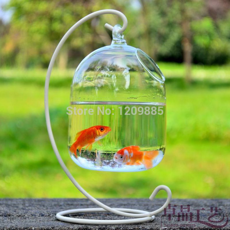 O.RoseLif Glass Mini Hydroponic Acuario Flower Vase & Fish Tank Aquariums Hanging Aquarium Wedding Decoration Home Decor