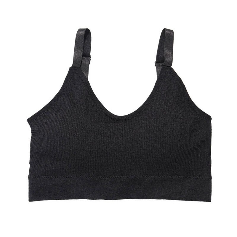 Seamless Sports Bra Female Sexy Fitness Tube Top Bra Comfortable Crop Top Women Push Up Bras: Black