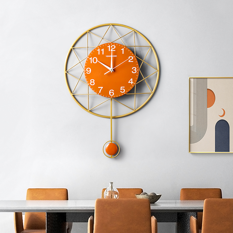 Modern Metal Iron Wall Hanging Clock Living Room Corridor Hotel Home Decoration Crafts WALL CLOCK