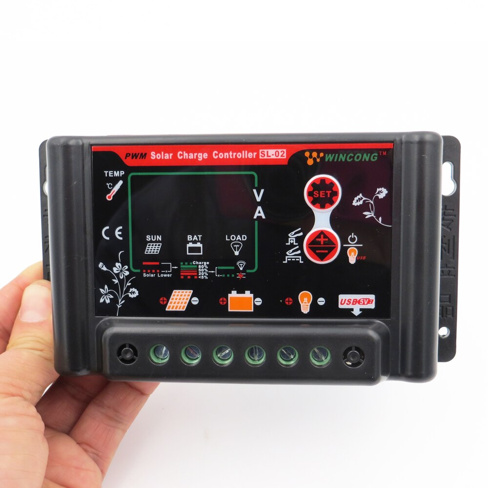 Laadregelaar 30A 20A 10A 12V 24V Auto Intelligentie Home System Regulator SL02B Wincong Batterij Li-Ion Ni-Mh LiFePO4