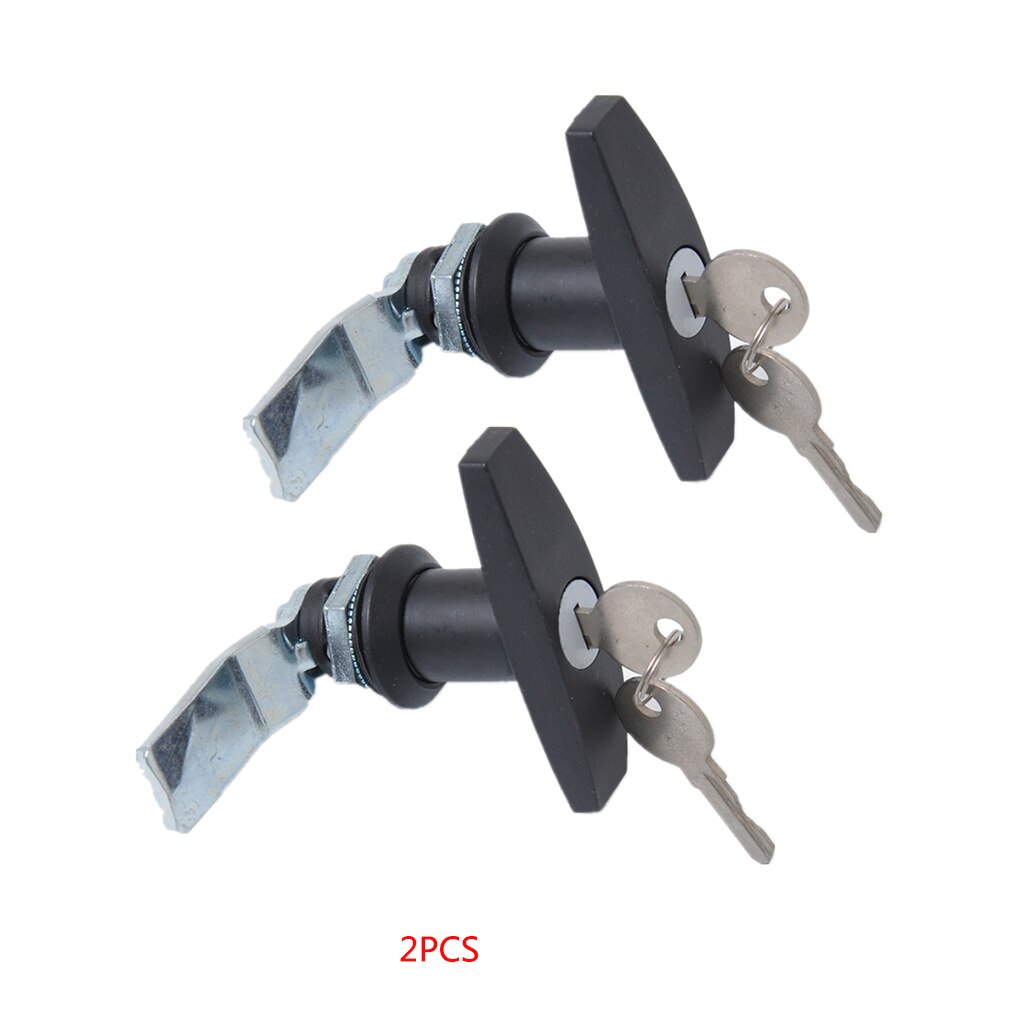 2 Set Turn T-Handvat Slot Met Sleutels Vervanging Voor Trailer Caravan Toolbox Verdeelkast Truck Rv: Rood