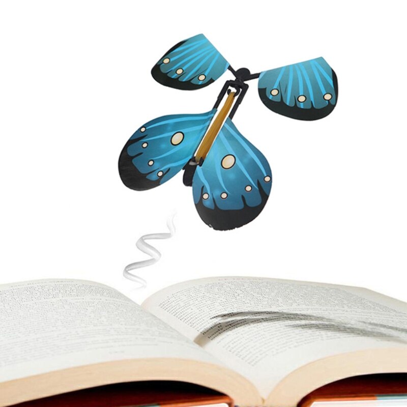 OOTDTY 10 Pcs Flying in the Book Fairy elastic Band alimentato Wind Up Butterfly Toy regali divertenti