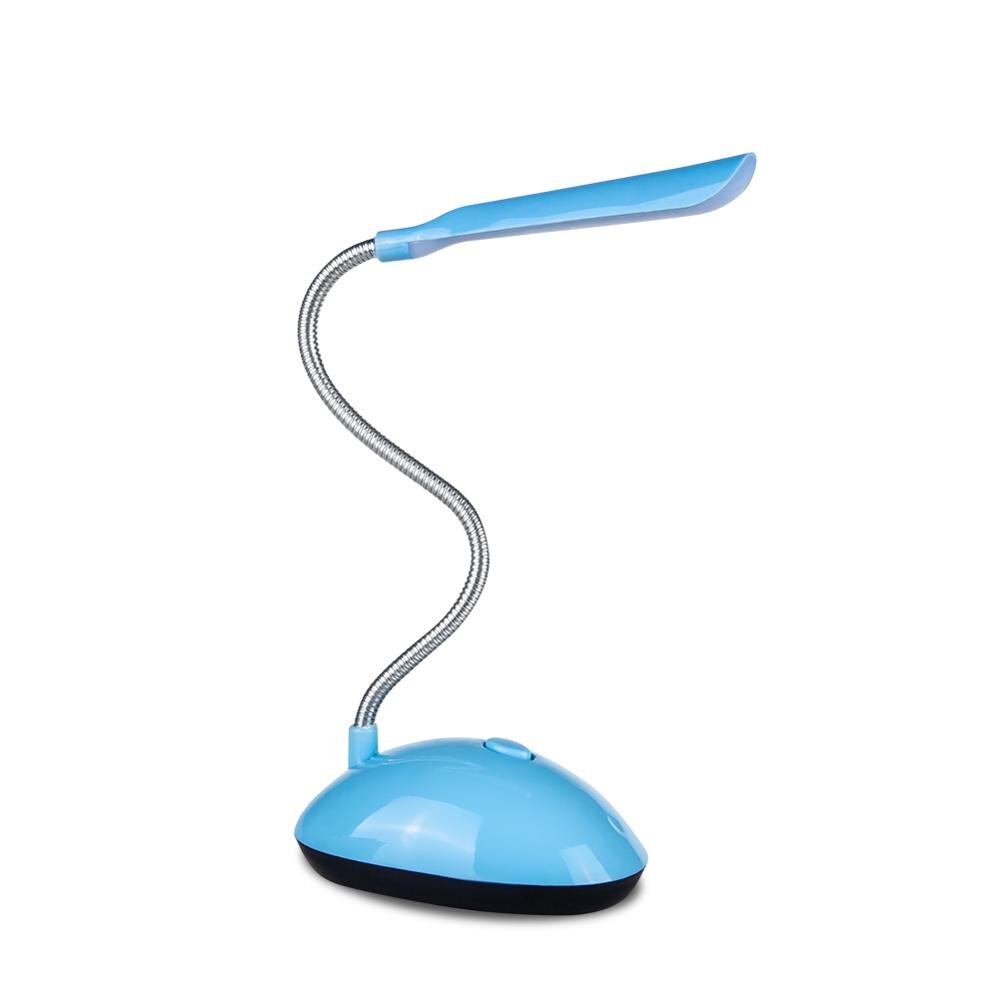 Fleksibel led bordlampe børn øjenbeskyttelse elevstudie læsebog lys bordlampe batteridrevet natlys 4 farver: Blå