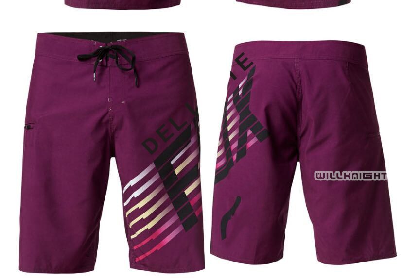 Delikat fox lightspeed boardshorts badebræt shorts motorcykel mtb bmx cykel scooter sommer korte bukser: Mørkerød / 38