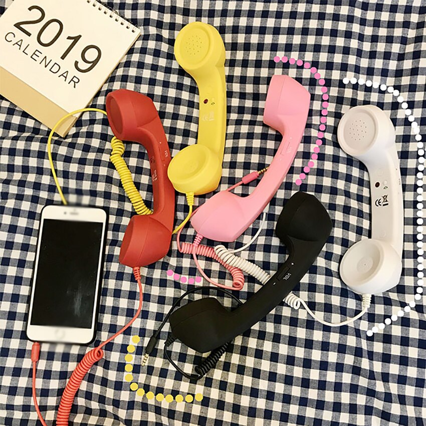 praktisch Hörer, retro Telefonhörer Einstellbarer Lautstärke Empfänger MIC Mikrofon 3,5 MM für Handys, Computer