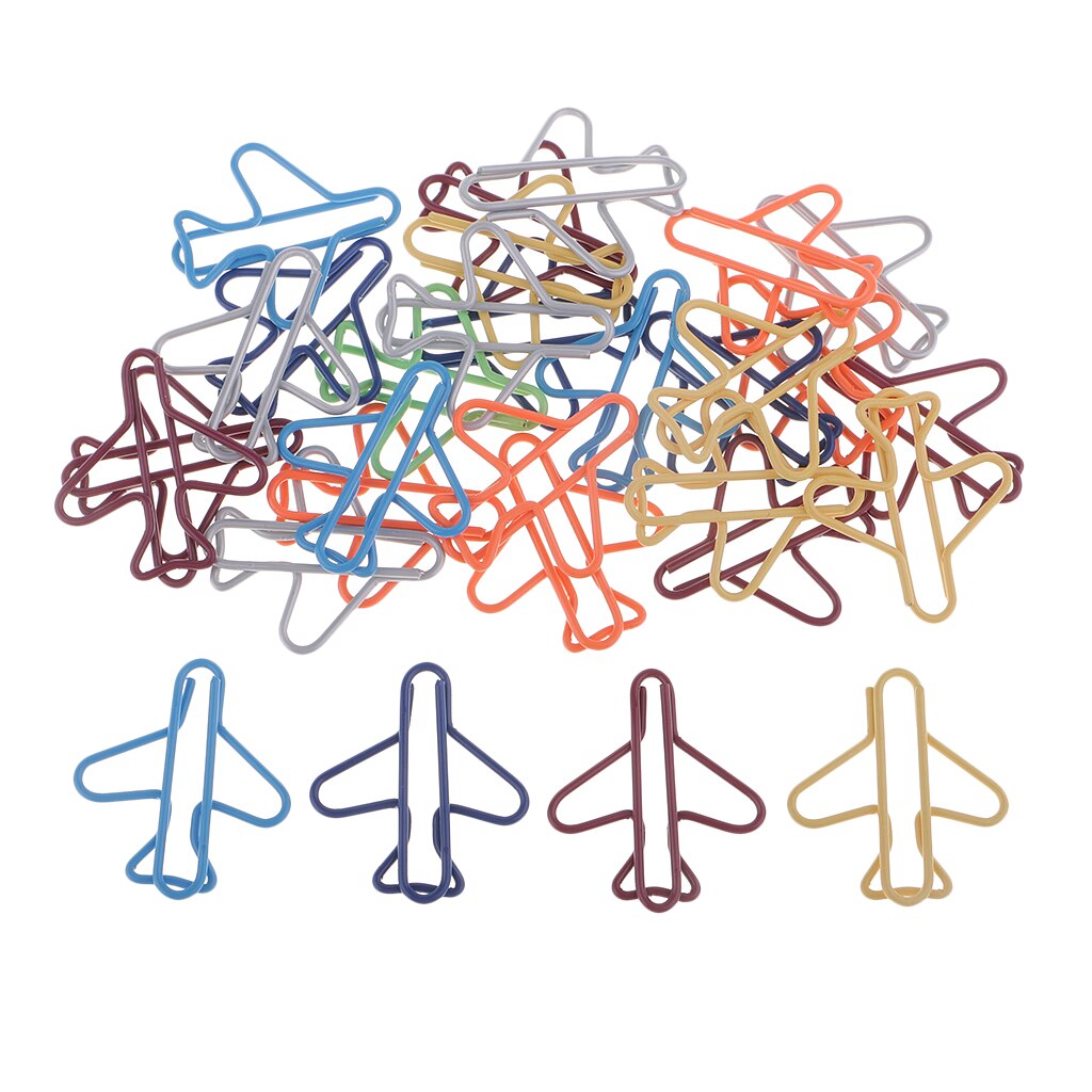 Pack 60 Airplane Paper Clips, Funny Paperclips Desk Accessories for Women, Cute Office Supplies, Office