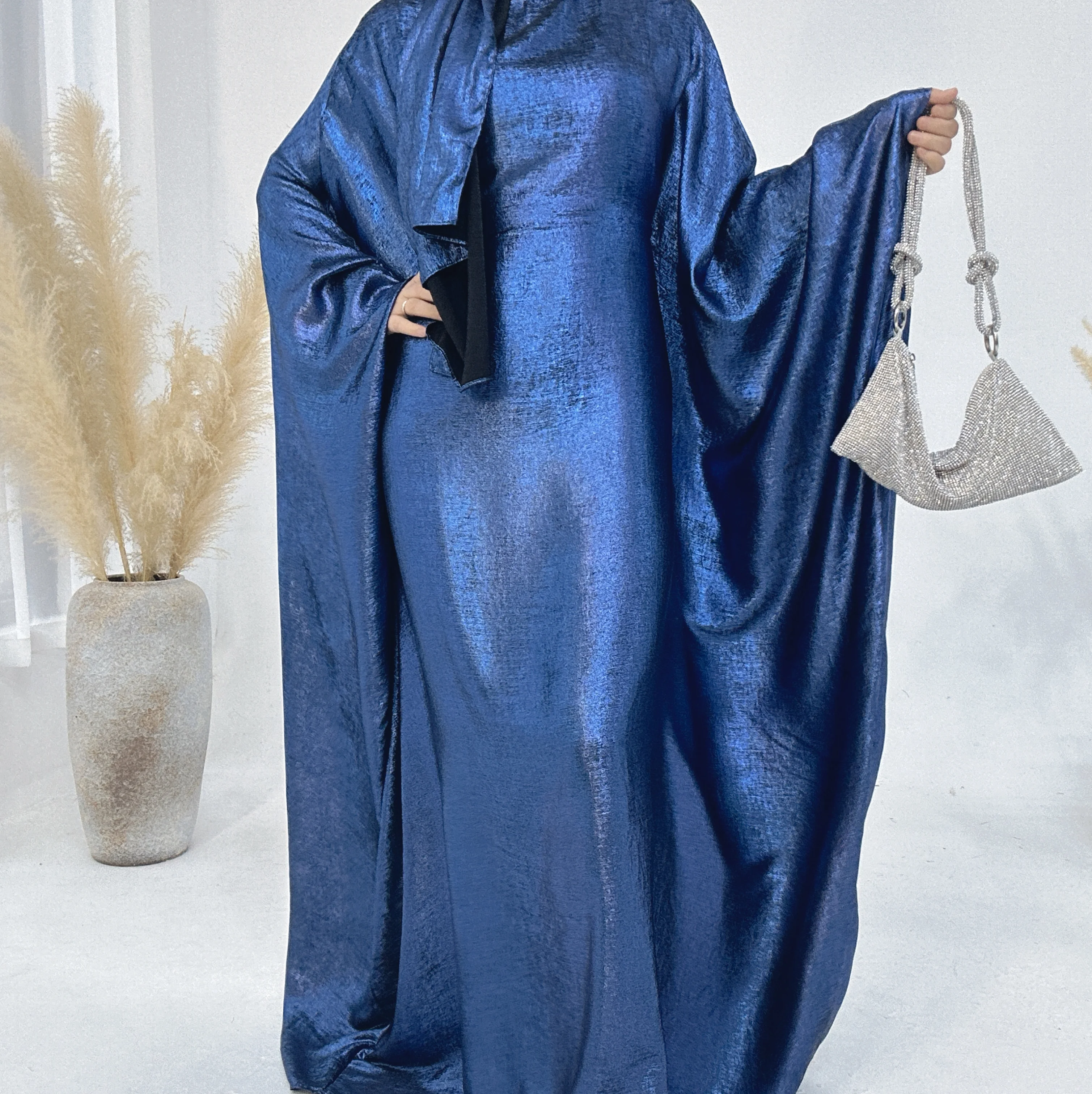 2025 luxo dubai abayas para mulheres vestido muçulmano brilhante djellaba ramadan kaftan jalabiya árabe robe kebaya caftan marocain femme: S / Laranja