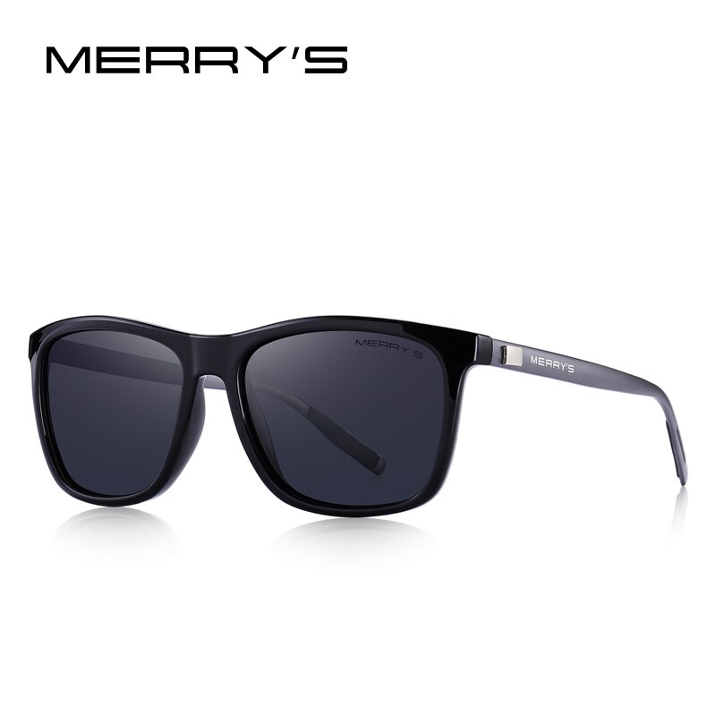 MERRYS gafas de sol de aluminio Retro Unisex polarizadas lentes Vintage gafas de sol para hombres/mujeres S8286: C01 Black