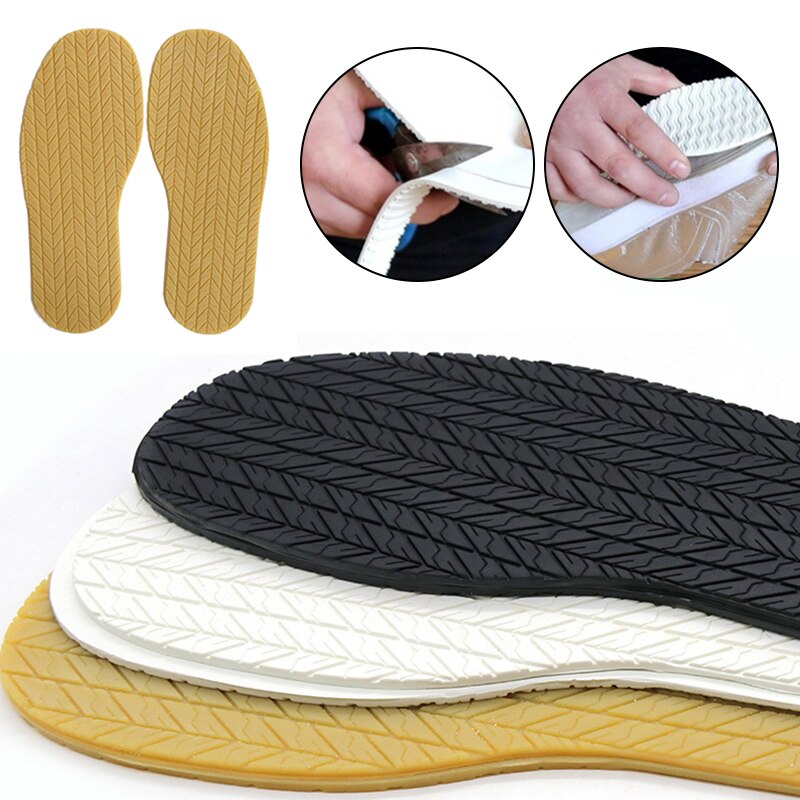 1 Pair DIY Rubber Full Sole Repair Shoes Tire Grain Wave Pattern Repair Worker Shoes Outsole 4mm Stick On Full Soles Heel Pads