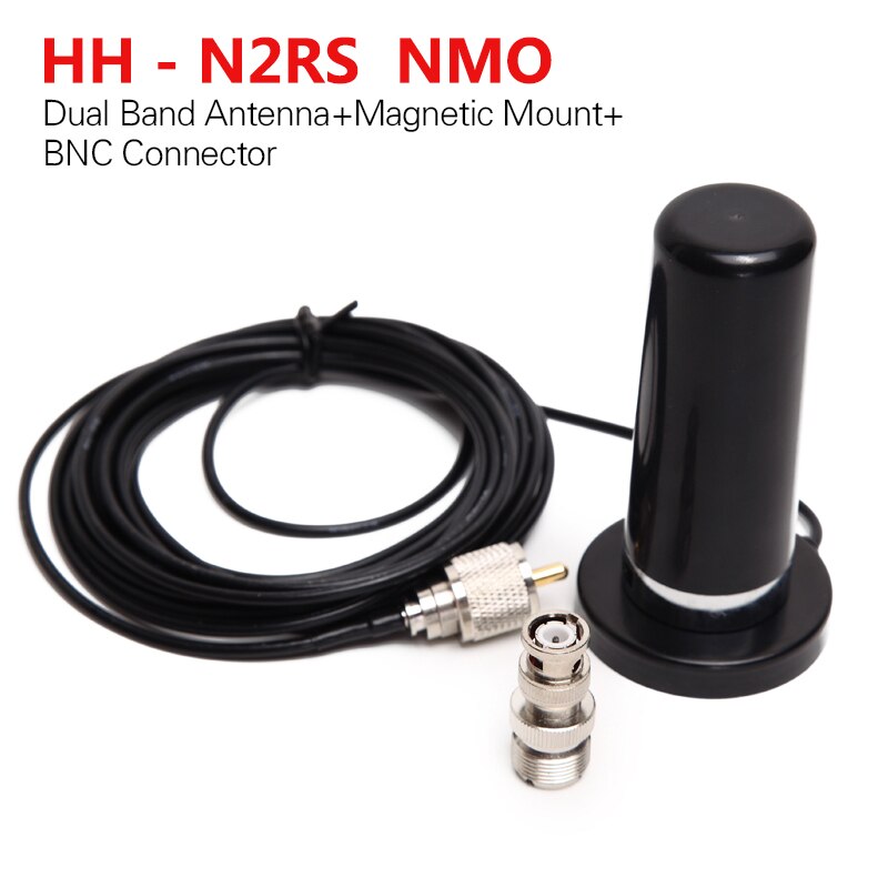 Abbree NMO HH-N2RS VHF UHF Antenna With Mount Adapter for Baofeng UV-5R BF-888S UV-82 UV-9R Plus Yaesu Walkie Talkie Radio: add BNC connector