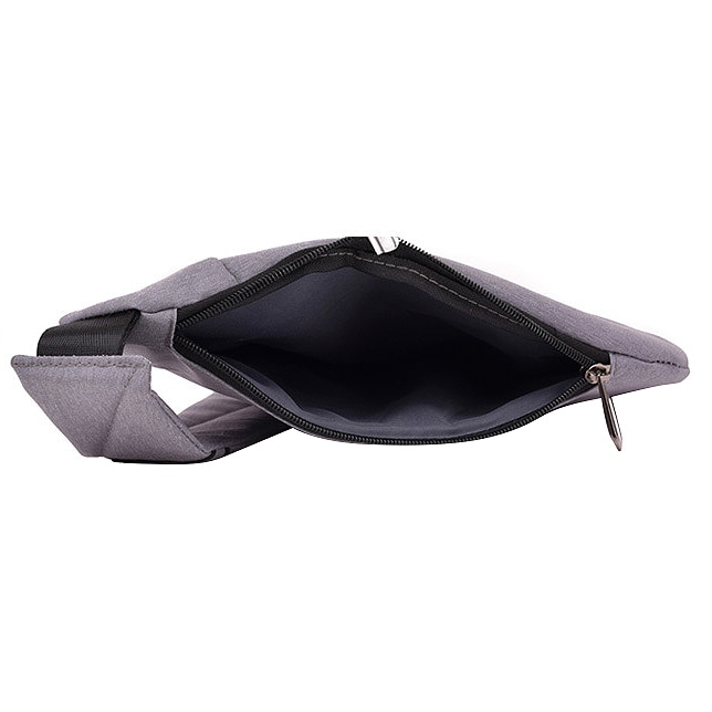 Bolso de pecho multibolsillo para hombre, bolso de mensajero antirrobo para hombre, bolso de pecho Unisex con interfaz de auriculares gris