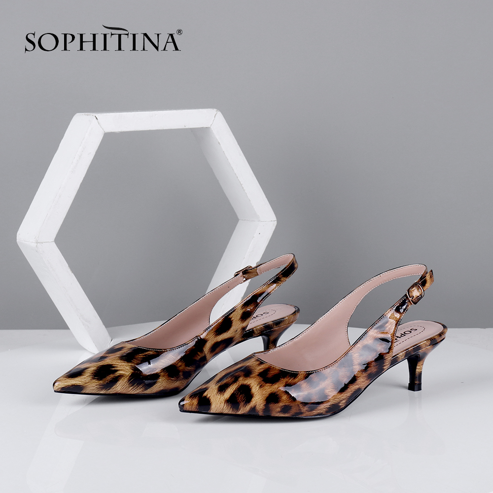 SOPHITINA Sommer Frauen Neue Pumpen Spitz Dünne Fersen Med Pumps Modische Schuhe Mikrofaser Reife lässig Sandalen SC636