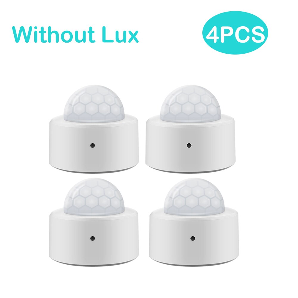 Tuya 2 in 1 Zigbee Mini Pir-bewegungsmelder + Helle Lux Licht passiv Infrarot Sicherheit Einbrecher Alarm Sensor: ohne Lux 4Stck