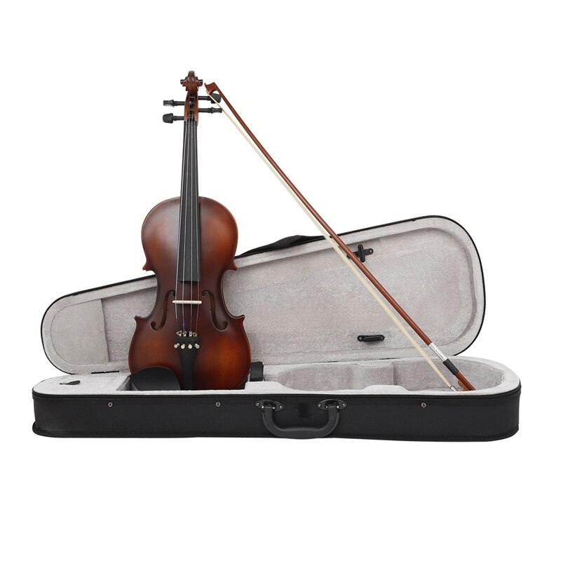4/4 Full Size Matte Retro Ebony Acoustic Violin Fiddle with Case Bow