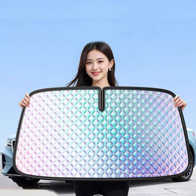 Pára-brisa atualizado sombra de sol para carro engrossar isolamento térmico resfriamento pára-sol uv-reflexo proteção solar capa cobertura completa