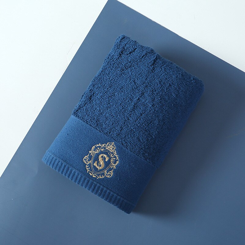 Hoogwaardige 100% Katoen Luxe Gezicht Badhanddoek Set Zachte Vijf Sterren Hotel Handdoeken Voor Volwassenen Serviette Sets 80x160cm: Deep Blue