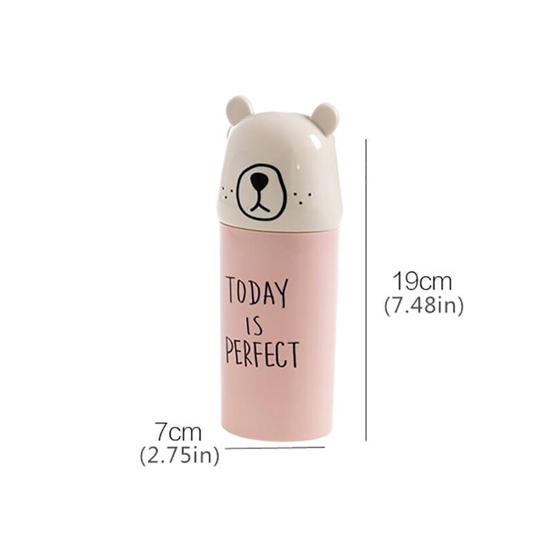Tandenborstelhouder cartoon beer tandpasta badkameraccessoires met doosje draagbare reis tandenborstelhoes beker badkamer organizer
