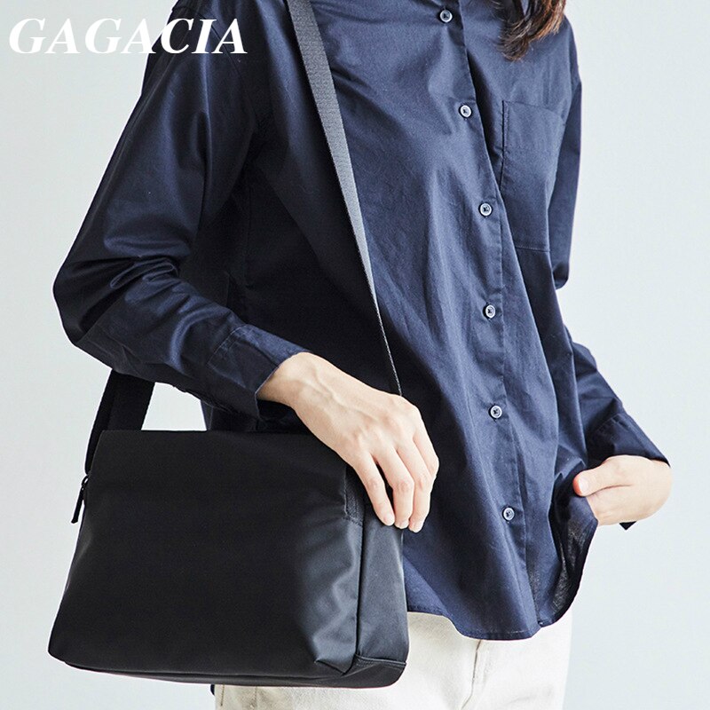 GAGACIA One Shoulder Solid Color Women's Zipper Messenger Makeup Bag Crossbody Business Bags For Women Purse