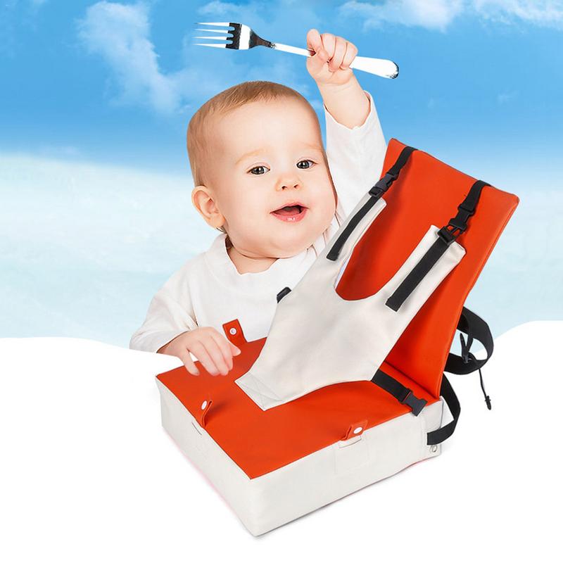 Siège d'appoint pour enfant en bas âge pour une salle à manger facile Double sangles lavable Portable chaise épaisse amovible augmentant le coussin pour bébé enfants
