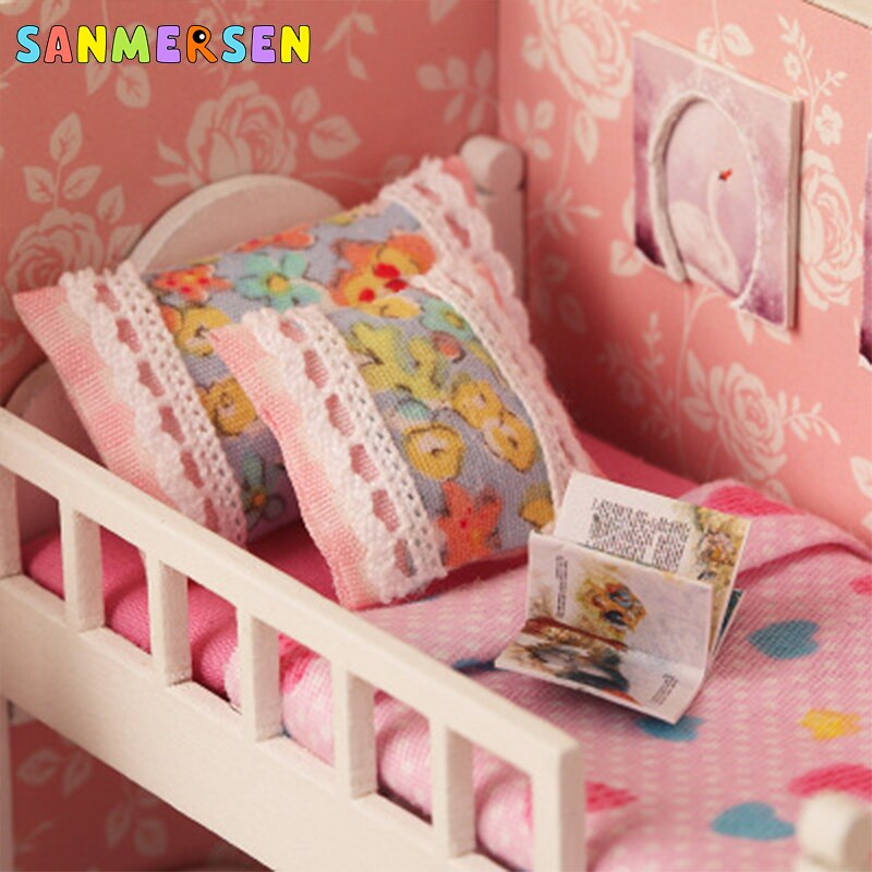 DIY casa de muñecas en miniatura de madera Casa de Ángel modelo de juguete Villa modelo hecho a mano casa de muñecas juguetes educativos para padres e hijos