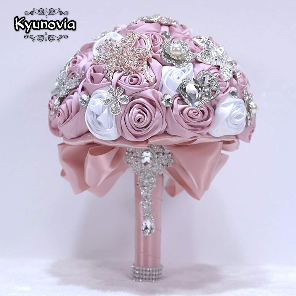 Bouquet de bijoux de mariage en or Rose, Rose, bordeaux, bijoux de mariage, cristal scintillant, bouquet de luxe par souvenir, D59
