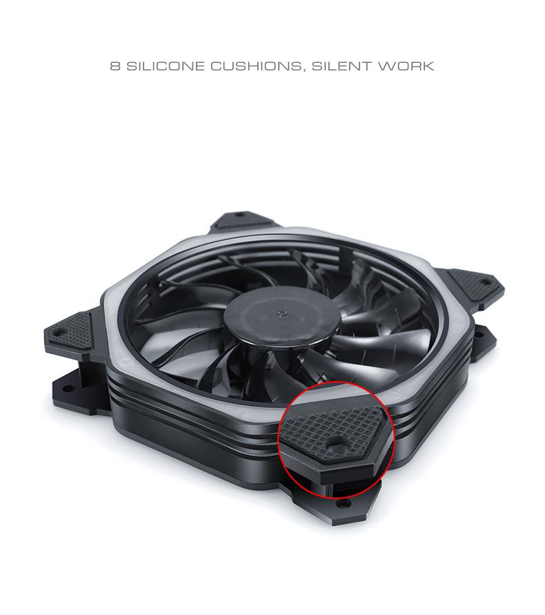 EastVita LED Light PC Computer Fan Quad LED Light 120mm PC Computer Case Cooling Fan CPU Cooler Fan For Computer
