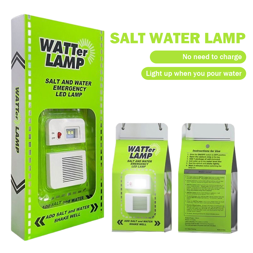 Lámpara LED portátil de agua salada para exteriores, lámpara de emergencia reutilizable para pesca nocturna, ahorro de energía, suministros de viaje