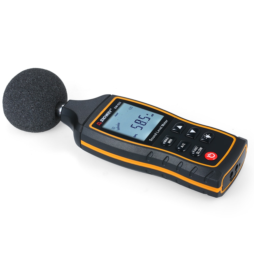 SNDWAY High Accuracy LCD Digital Noisemeter Sound Level Meter 30-130dB Decibel Monitoring Tester with A and C Frequency