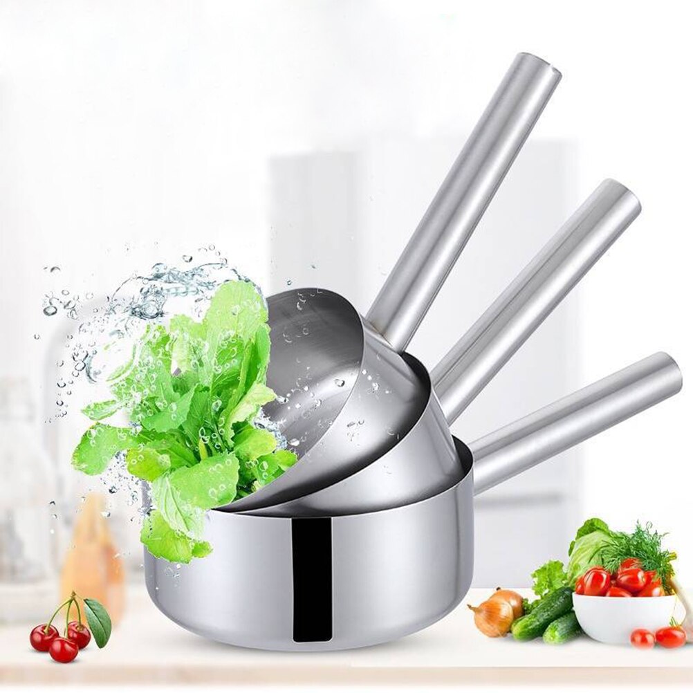 Stainless Steel Water Ladle Long Handle Bailer Water Scoop Home Accessories for Kitchen Bathroom (Diameter 16cm)