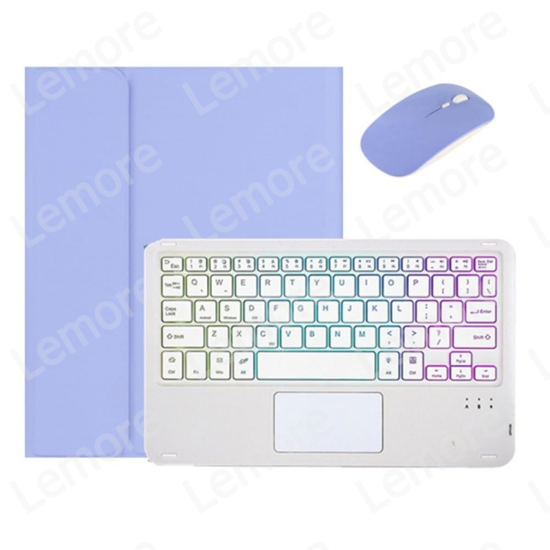 Engels toetsenbord met touchpad voor iPad A16 11 '' / iPad 2025 11e generatie 2025 Verlicht toetsenbordhoes met potloodsleufstandaard: Roze