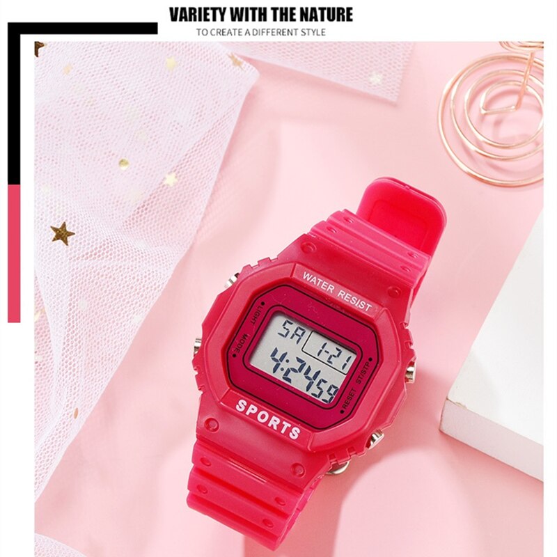 Koreaanse Candy Kleur Vrouwen Horloge Stijl Elektronische Dameshorloge Ins Waterdichte Sport Digitale Horloge Vrouwelijke Klok Relogio Feminino