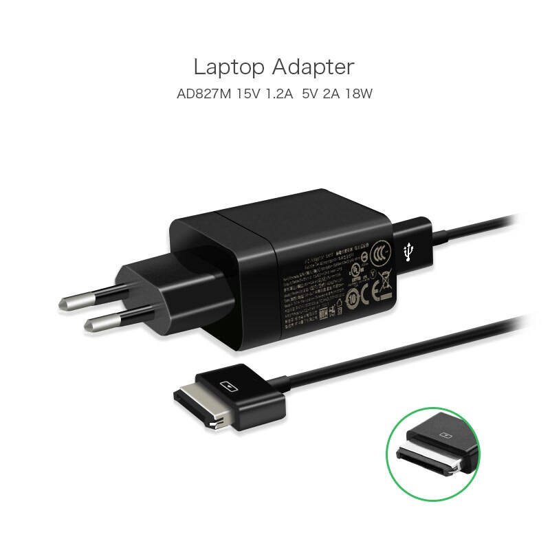 Original 5V 2A 15V 1.2A 18W ADP827M ADP-18BW C EU Plug Laptop Adapter for Asus EEE PAD TF600 TF66T TF701 TF101 AC Charger