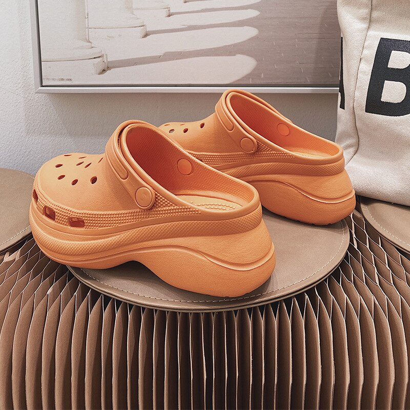 Summer Women Croc Clogs Platform Garden Shoe Sandals Height Increasing Slippers Slip On For Girl Beach Shoes Lady Slides