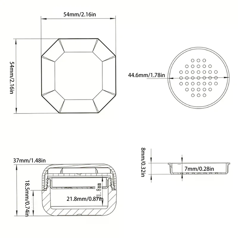 Mini caja de polvo de 8g, contenedor de polvo suelto vacío de plástico portátil con tamiz, tarro cosmético, accesorios de maquillaje de viaje, 1 Uds.