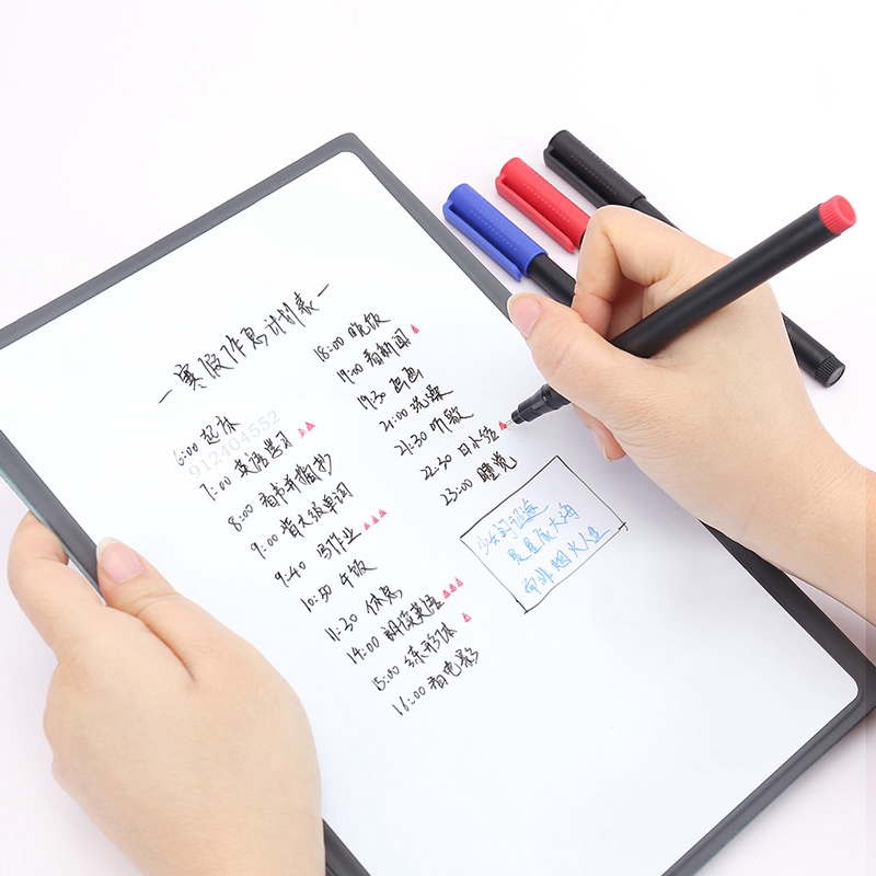 Haile 8pcs Erasable Whiteboard Pen 0.5mm Fine Point Black/Blue/Red Ink Blackboard Marker School Office Art Writing Stationery