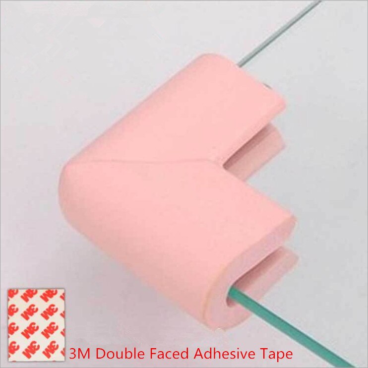 4 stk/partij U-vorm Corner Protector Baby Veiligheid Zachte Edge Guards Zuigeling Glazen Tafel Edge & Corner Guards Met 3M Sticker: pink