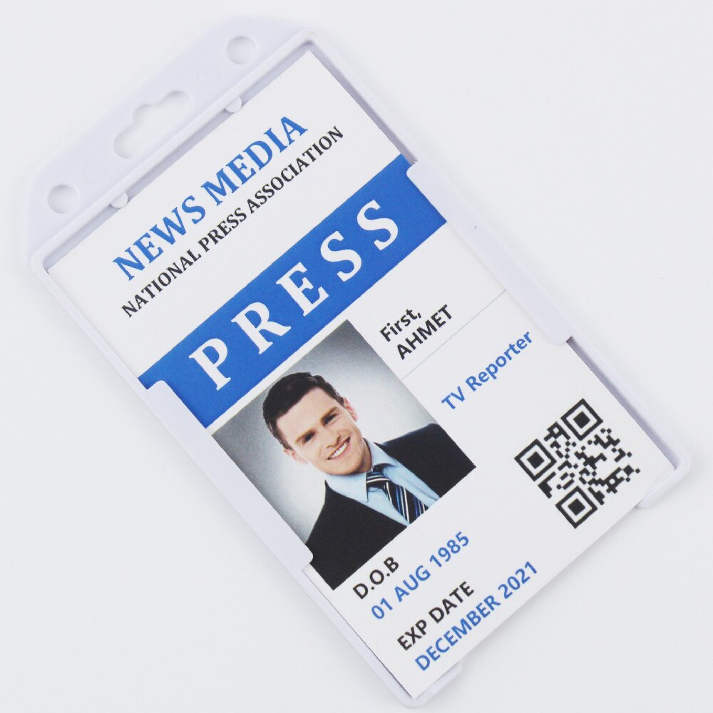 Bestom 2pcs Vertical ID Card Case Bus Pass Cover Single-sided Card Protector School Card Holder Office Supplies